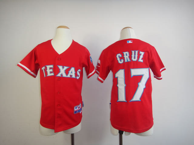 Youth Texas Rangers #17 Cruz Red MLB Jerseys